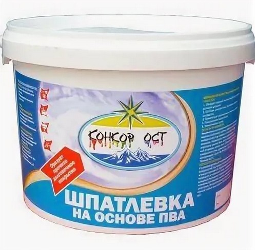 Шпатлёвка готовая на ПВА  3 кг КОНКОРД-ОСТ