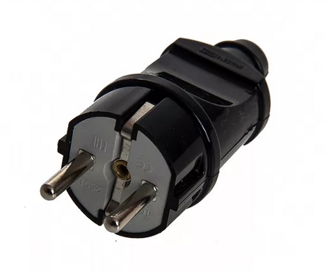 Вилка с/з  черн 16А