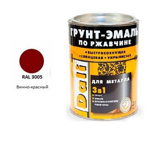 Грунт-эмаль DALI винно-красн 0,75л