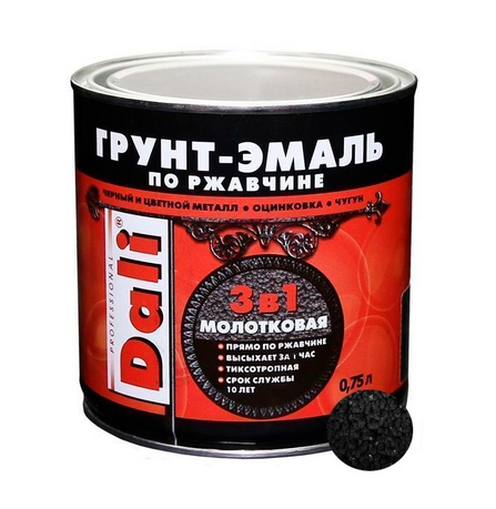 Грунт-эмаль DALI  молотковая ЧЕРНАЯ 0,75л