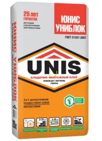 Кладочная смесь для блоков UNIS Униблок 20кг