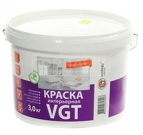 Краска В/Д ВГТ  3кг интер/влагост