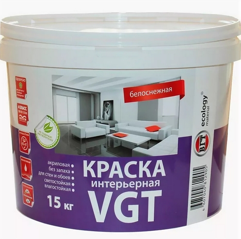 Краска В/Д ВГТ 15кг интер/влагост