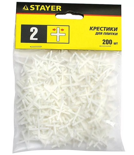 Крестики д/плитки 2мм (200шт) 3380-2