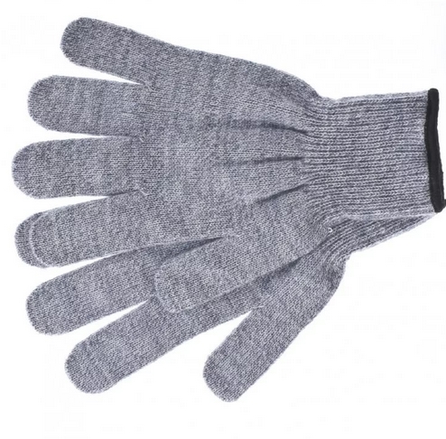 Перчатки полушерст.серые