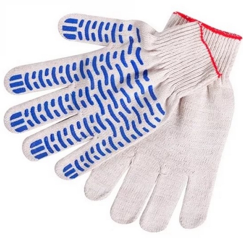 Перчатки с пупыр Х/Б (Сергей) 250шт/уп