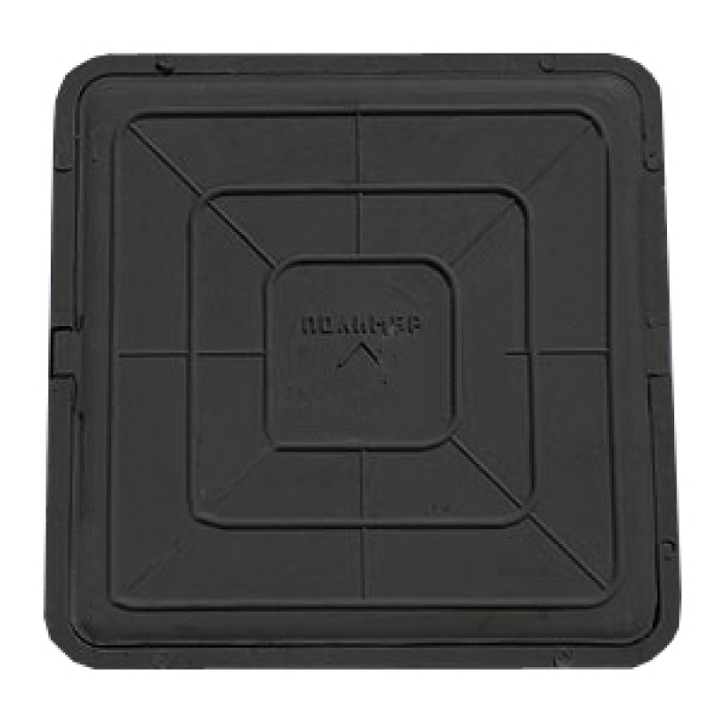 Люк канал полимер квадратный 560х560 1,5т Черный с ручкой